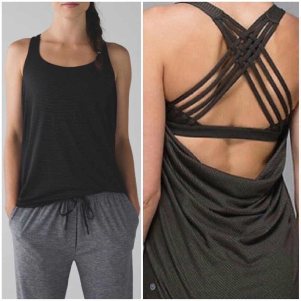 Lululemon—Backless Yoga Tank—Black—Built in Bra